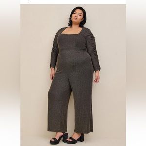 Torrid Glitter Knit Sweetheart Neck Jumpsuit